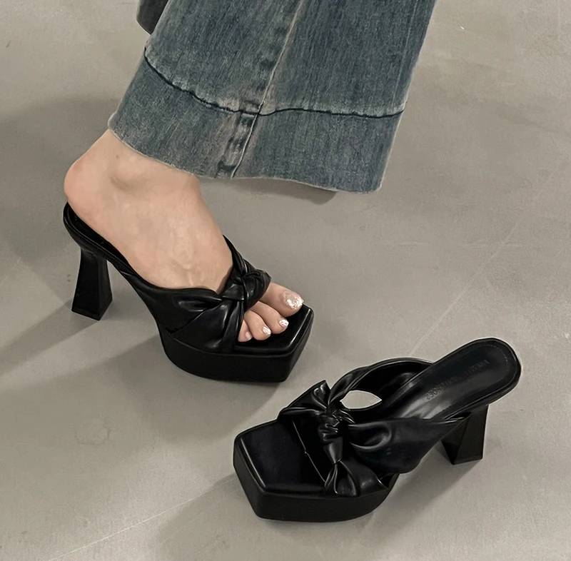 Elegant Butterfly-knot Open Toe Platform Nightclub High Heel Sandals