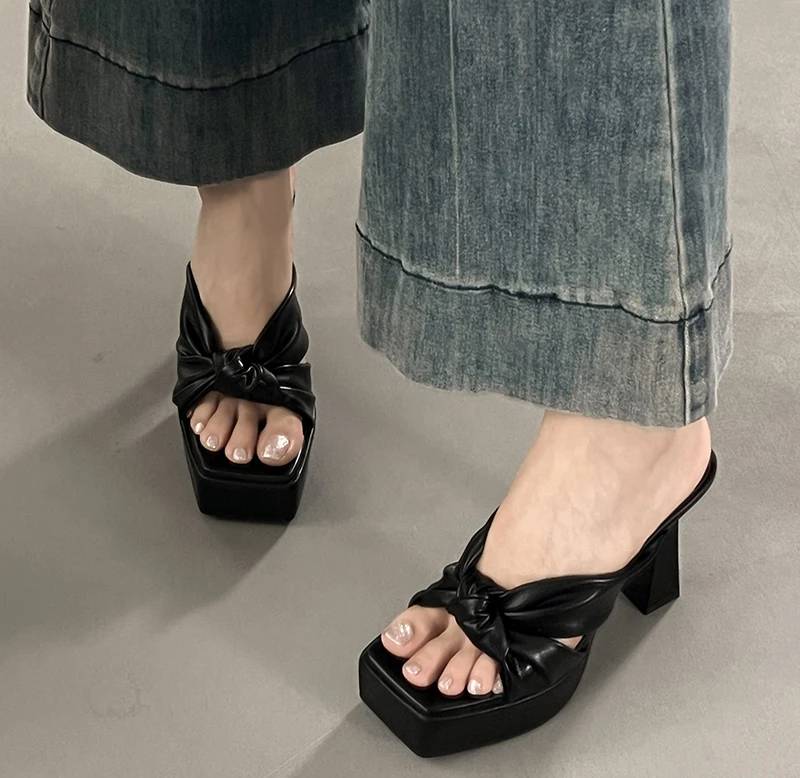 Elegant Butterfly-knot Open Toe Platform Nightclub High Heel Sandals