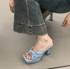 Elegant Butterfly-knot Open Toe Platform Nightclub High Heel Sandals