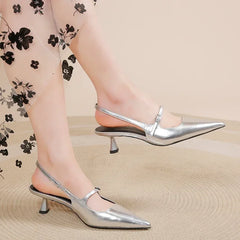 Elegant Comfortable Buckle Banquet Party Microfiber High Heels Sandals