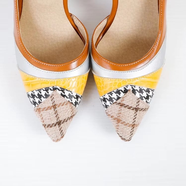 Elegant Comfortable Mixed Pointed Toe Super High Thin Heels