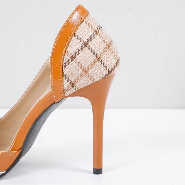 Elegant Comfortable Mixed Pointed Toe Super High Thin Heels