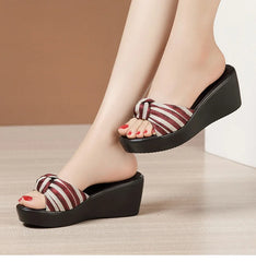 Elegant Comfortable Thick Bottom Platform Wedges Slippers