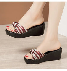 Elegant Comfortable Thick Bottom Platform Wedges Slippers