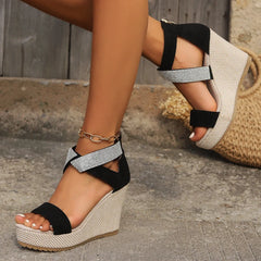 Elegant Cover Heel Wedges Walking Slides Flip Flops High Heels Sandals
