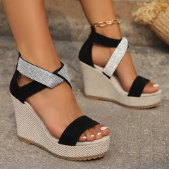 Elegant Cover Heel Wedges Walking Slides Flip Flops High Heels Sandals