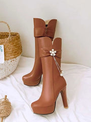 Elegant Crystal High Quality Long High Heel Boots