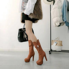 Elegant Crystal High Quality Long High Heel Boots