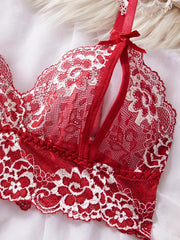 Elegant Design Open Chest Bra And Crotchless Panties Set Com