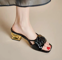 Elegant Fashion Floral Back Strap Strange Style Flowers Wedding Sandals
