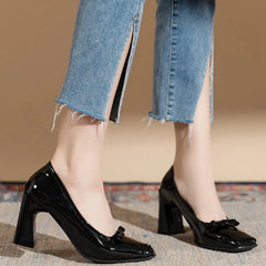 Elegant Fashion New Style Square Toe Pumps Mouth High Heels