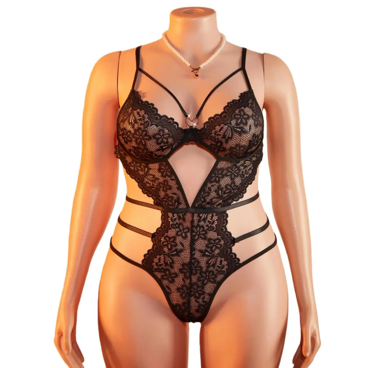 Elegant Floral Lace Cropped Jumpsuit Breathable Off-Shoulder Plus Size Bodysuit