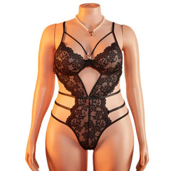 Elegant Floral Lace Cropped Jumpsuit Breathable Off-Shoulder Plus Size Bodysuit