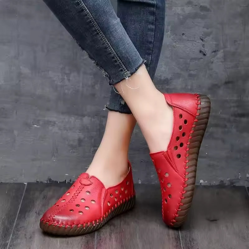 Elegant Genuine Leather Driving Moccasins Ballet Loafers