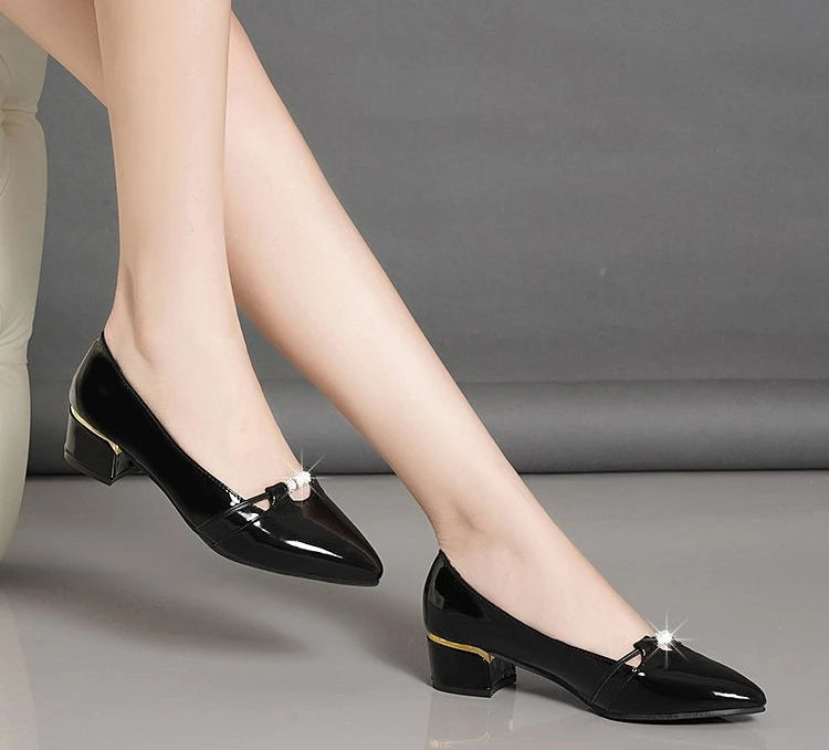 Elegant High Quality Pointed Toe With Medium High Heels Pumps