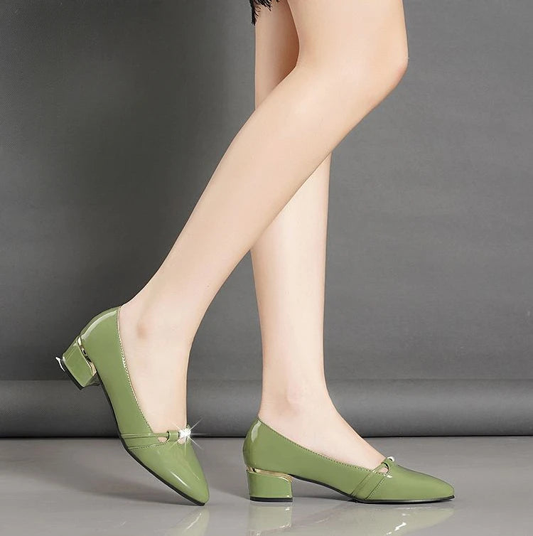 Elegant High Quality Pointed Toe With Medium High Heels Pumps