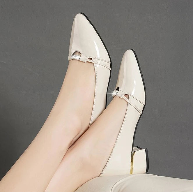 Elegant High Quality Pointed Toe With Medium High Heels Pumps