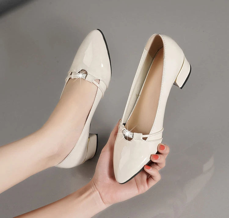 Elegant High Quality Pointed Toe With Medium High Heels Pumps