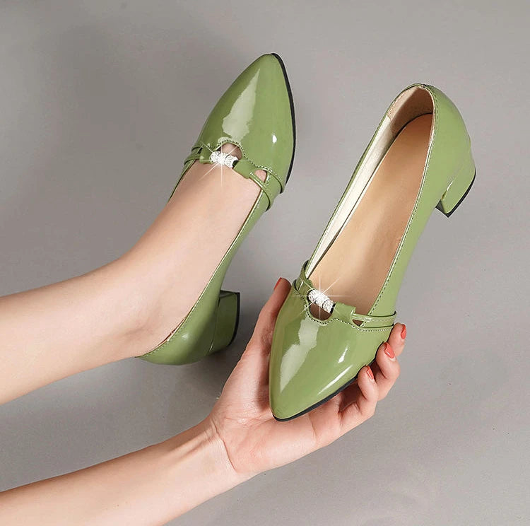 Elegant High Quality Pointed Toe With Medium High Heels Pumps