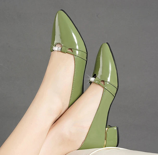 Elegant High Quality Pointed Toe With Medium High Heels Pumps