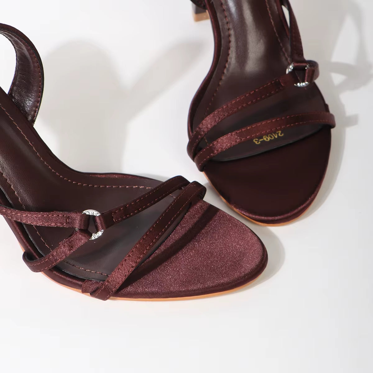 Elegant Hollow Fine Strip Open Toe Slingbacks High Heels Modern Sandals