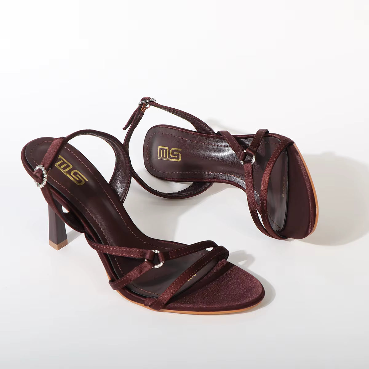 Elegant Hollow Fine Strip Open Toe Slingbacks High Heels Modern Sandals