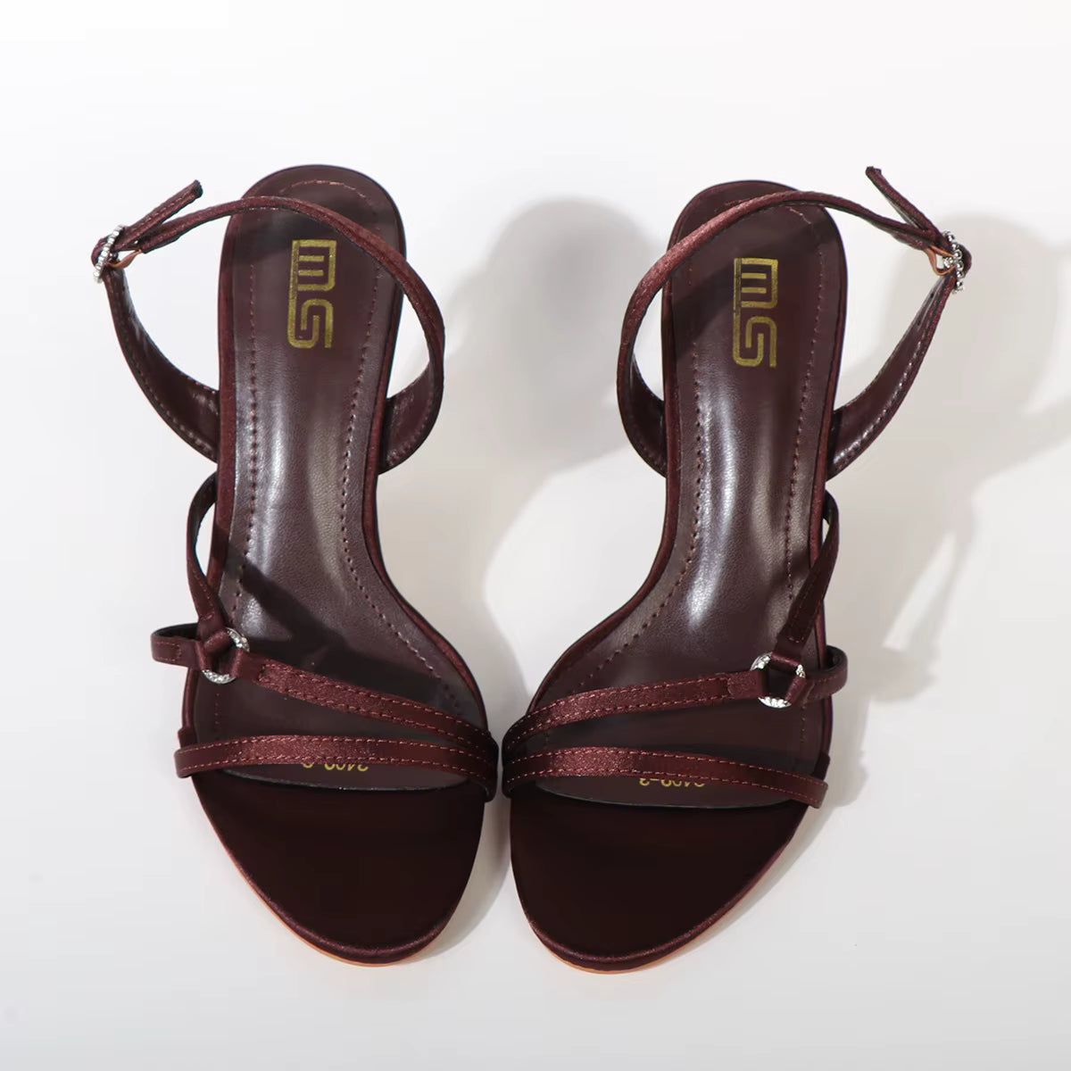 Elegant Hollow Fine Strip Open Toe Slingbacks High Heels Modern Sandals