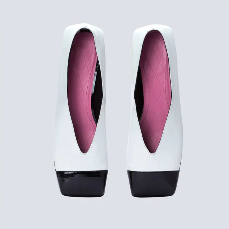 Lacquer Leather Wedding Party Square Headed Thin High Heels