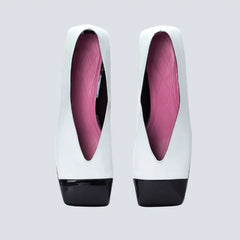Lacquer Leather Wedding Party Square Headed Thin High Heels