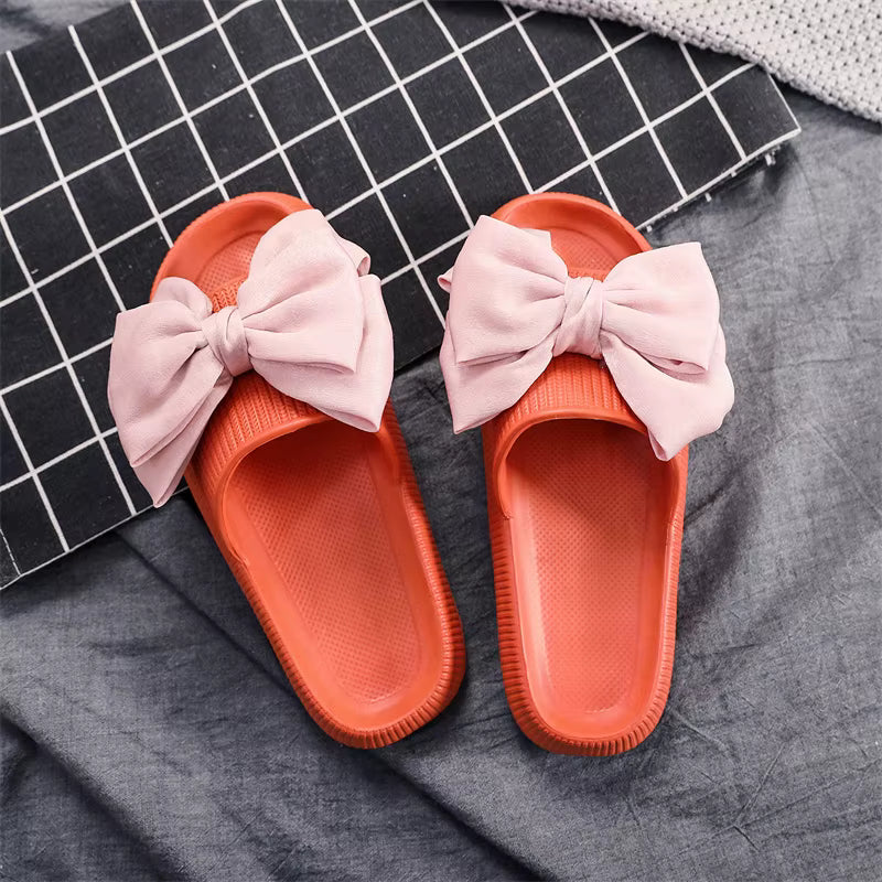 Elegant Non-Slip Thick Soft Sole Eva Handmade Bow Tie Slippers