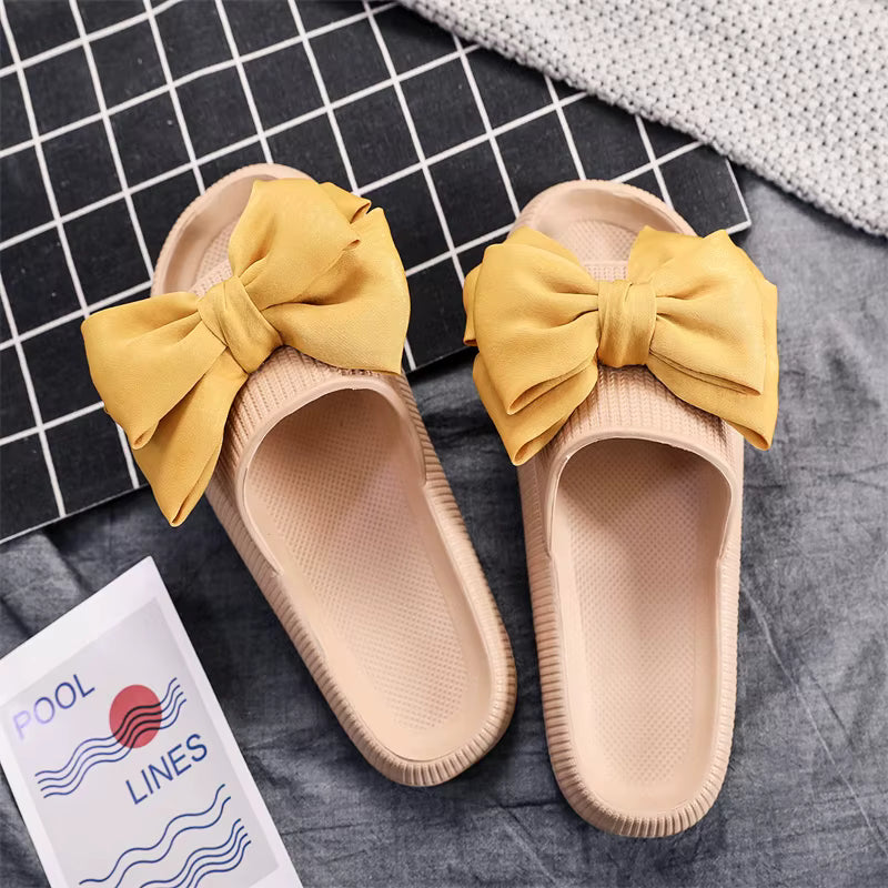 Elegant Non-Slip Thick Soft Sole Eva Handmade Bow Tie Slippers