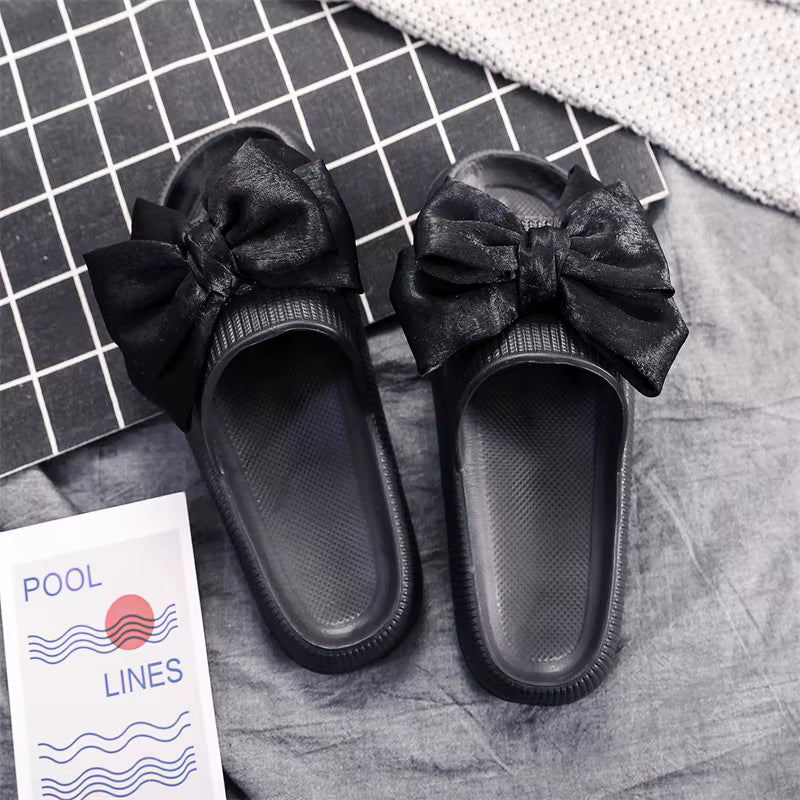 Elegant Non-Slip Thick Soft Sole Eva Handmade Bow Tie Slippers
