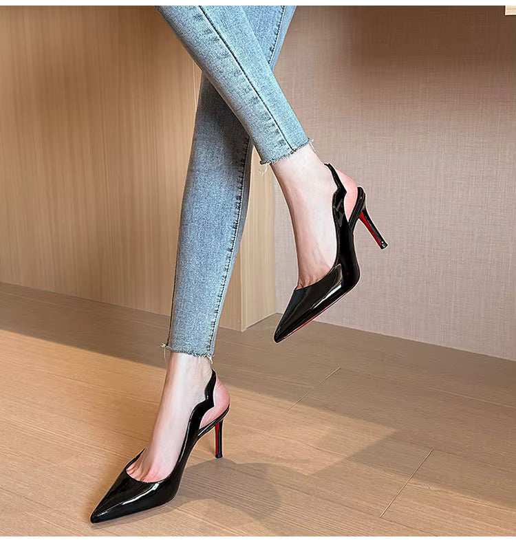 Elegant Patent Leather Classic Pointed Toe Thin High Heels
