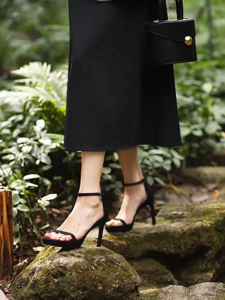 Elegant Platform Waterproof Stiletto Open-Toe Ultra-High Heels Pumps