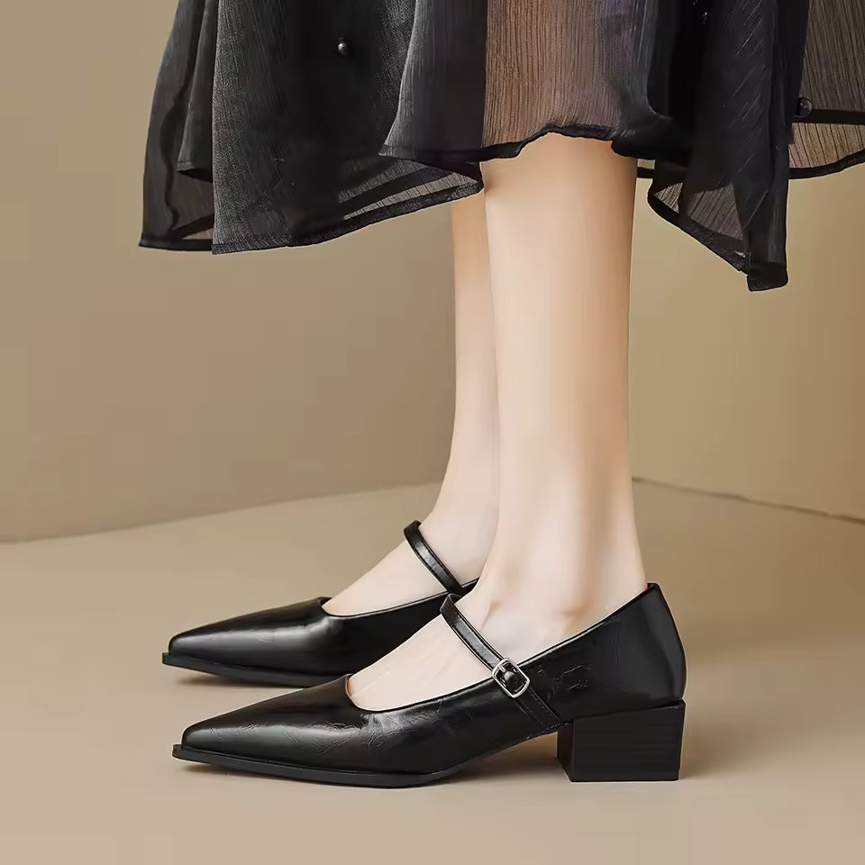Elegant Pointed Club Party Bonded Leather Shallow High Heels Sandals