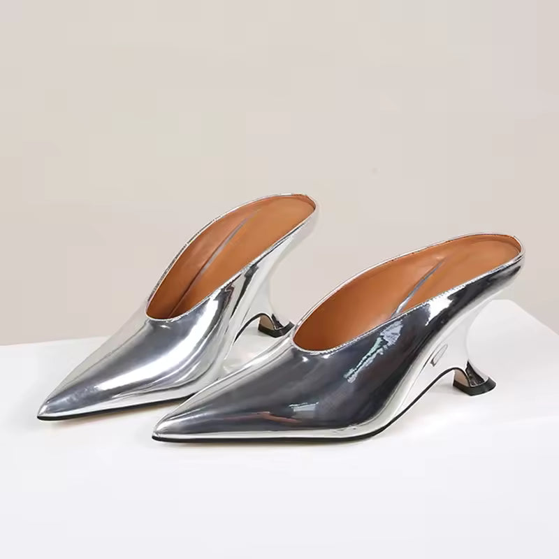 Elegant Pointed Toe Designer Shallow Wedges High Heels Sandals