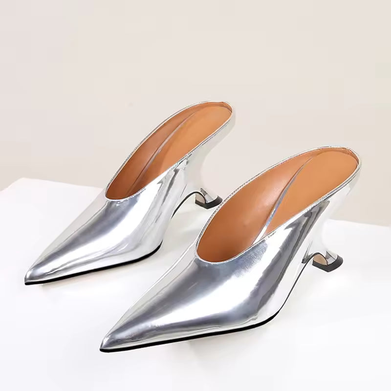 Elegant Pointed Toe Designer Shallow Wedges High Heels Sandals