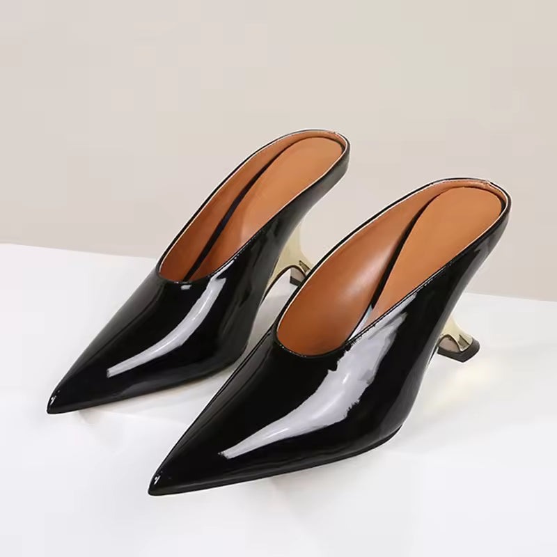 Elegant Pointed Toe Designer Shallow Wedges High Heels Sandals