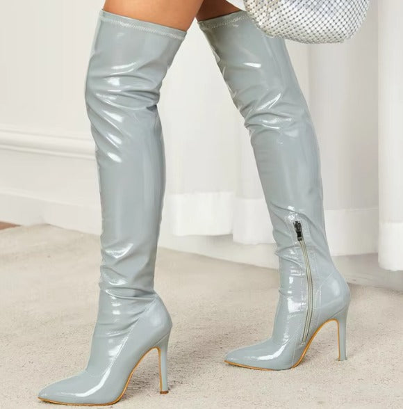 Elegant Pointed Toe High Heels Over-the-Knee Boots