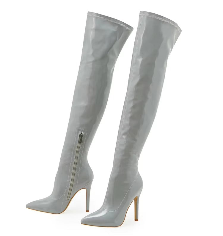 Elegant Pointed Toe High Heels Over-the-Knee Boots