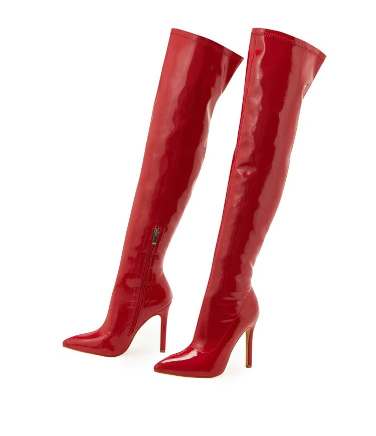 Elegant Pointed Toe High Heels Over-the-Knee Boots