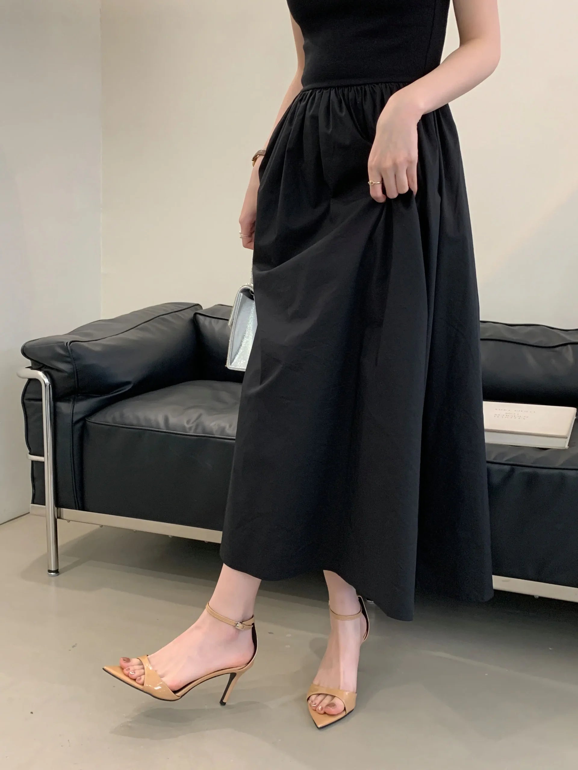 Elegant Pointed Toe Patent Leather Buckle Party High Heeled Sandals