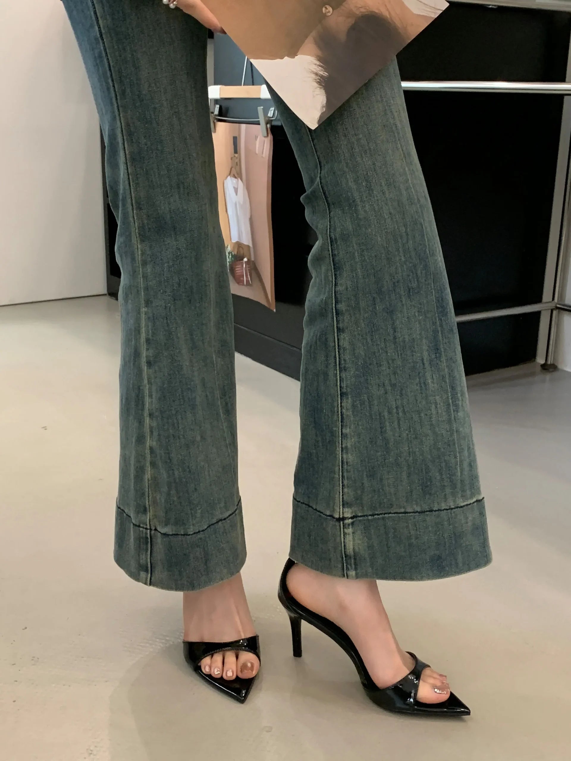 Elegant Pointed Toe Patent Leather Buckle Party High Heeled Sandals