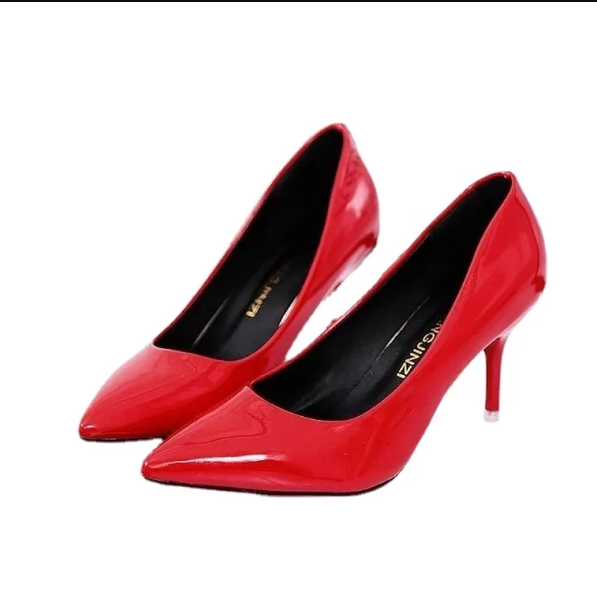 Elegant Pointed Toe Pumps Patent Leather High Heels