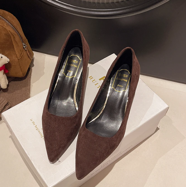 Elegant Latex Foam Pointed Toe Shallow High Heel Pumps