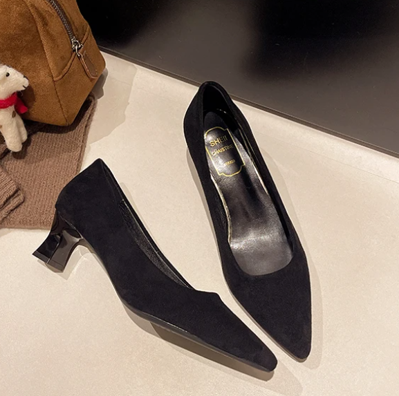 Elegant Latex Foam Pointed Toe Shallow High Heel Pumps