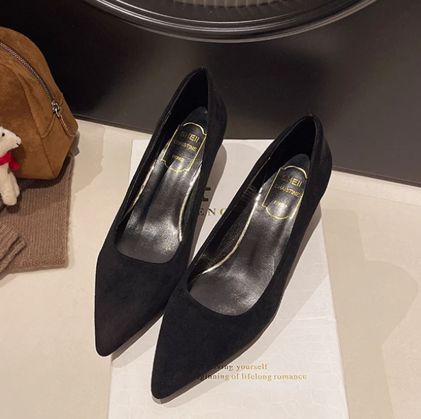 Elegant Latex Foam Pointed Toe Shallow High Heel Pumps