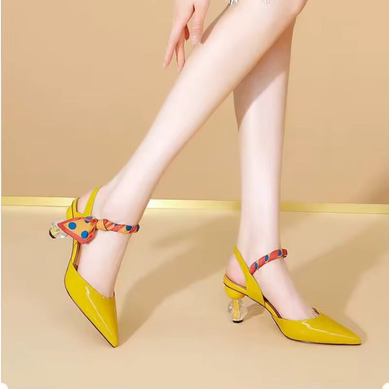 Elegant Pointed Toe Slingback Pumps High Heels