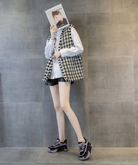 Elegant Rubber Genuine Leather Platform Wedge Chunky Shoes