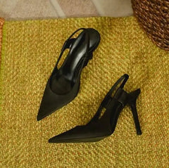 Elegant Slingback Pointed Toe Slip on Thin High Heel Pumps Sandals